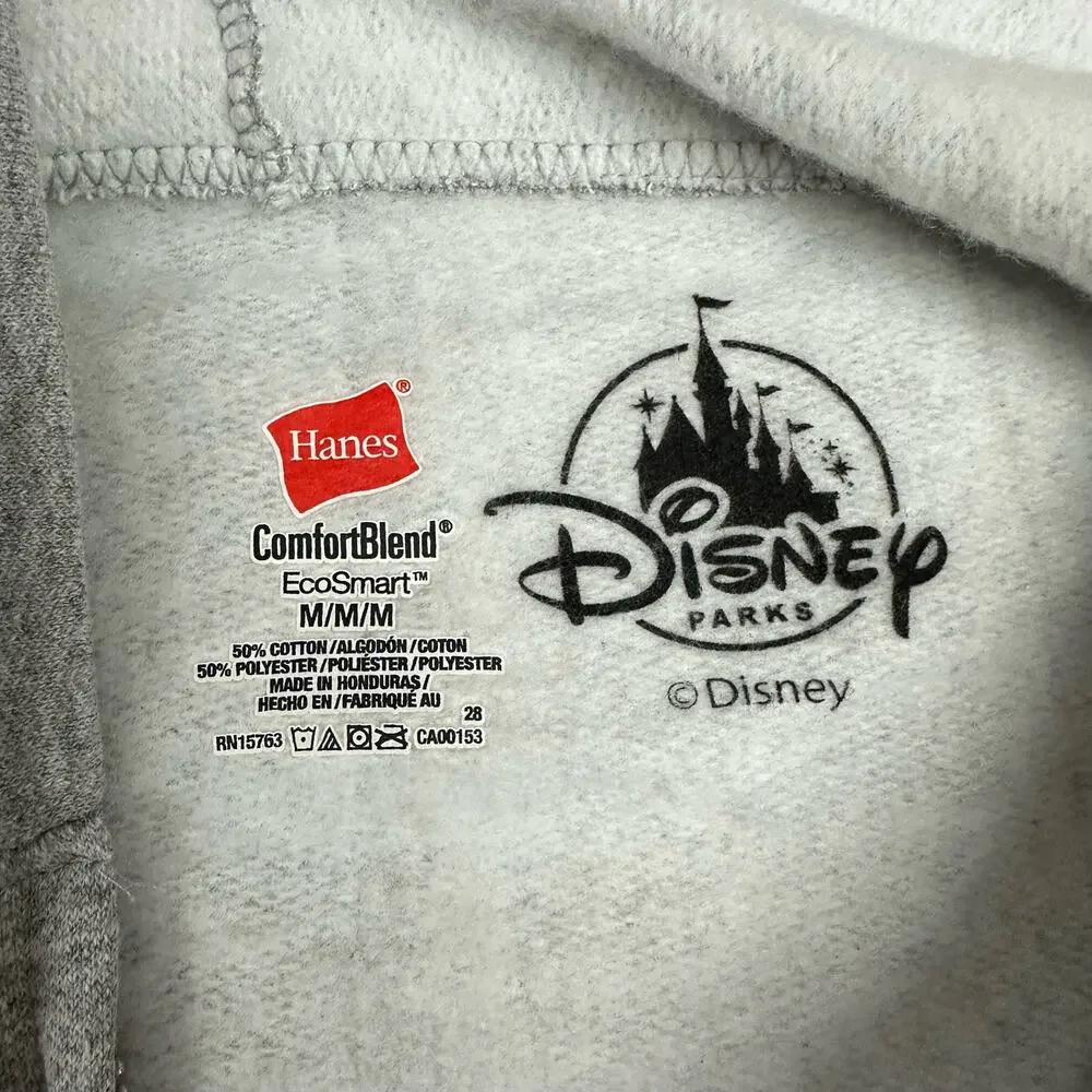 Disney Parks Zip Hoodie Unisex Medium Grey Excellent‎ 2019 Christmas Disneyland